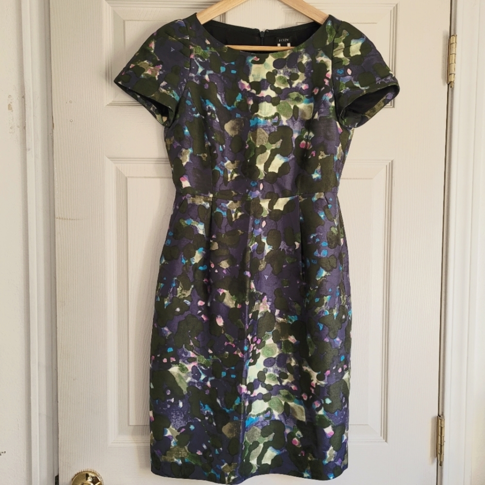 J Crew Watercolor Floral Dress